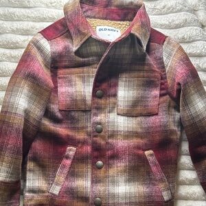 Old Navy Red and Tan Plaid Jacket